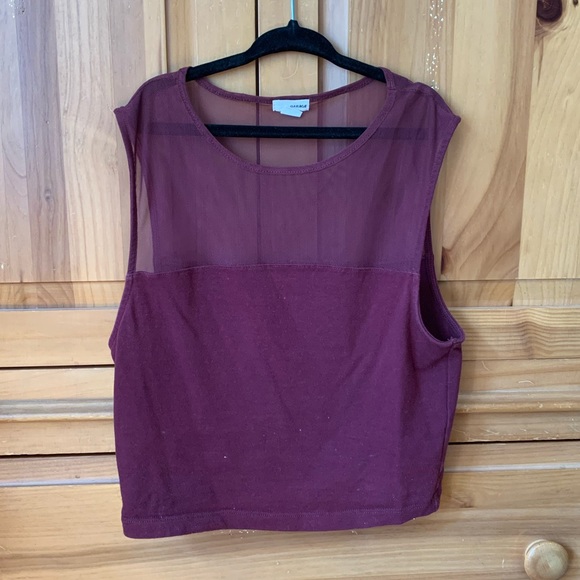 Purple Crop Top With Mesh top - Picture 2 of 4